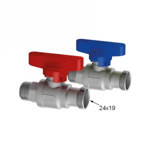 1484 Двойной прямой кран с терм.рег FAR m 24x19