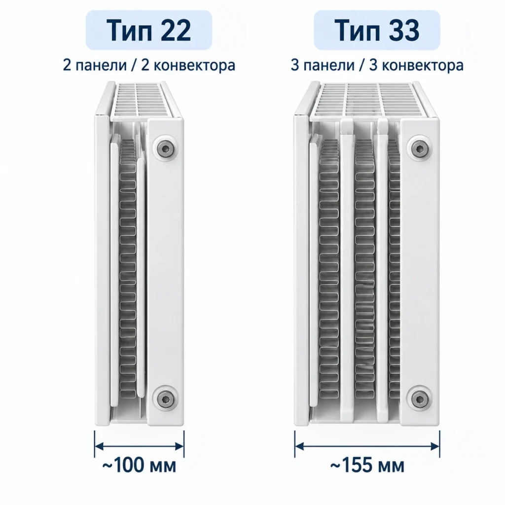 KERMI therm-x2 Profil-V: устройство радиатора Тип 22 и Тип 33
